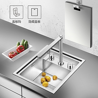 Chậu rửa bát 1 hố chất liệu inox304 có núm xả tự động